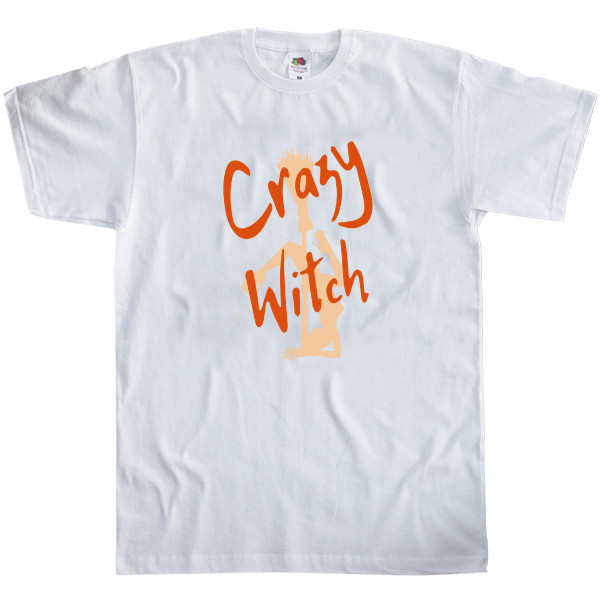 Men's T-Shirt Fruit of the loom - Happy Halloween, Crazy Witch - Mfest