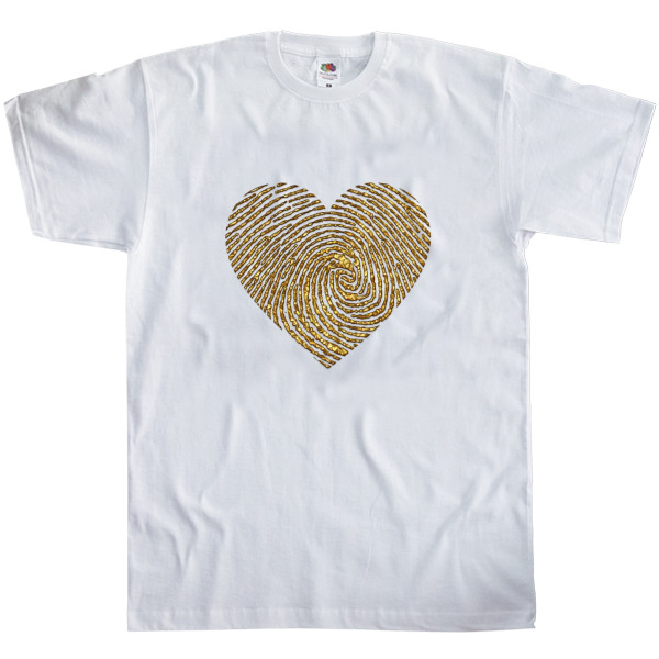 Men's T-Shirt Fruit of the loom - Golden heart, fingerprint - Mfest