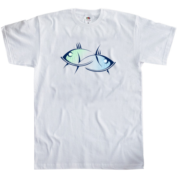 Men's T-Shirt Fruit of the loom - Fish. Zodiac sign - Mfest