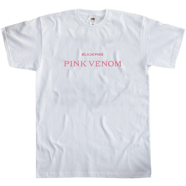 Футболка Класика Чоловіча Fruit of the loom - blackpink pink venom logo - Mfest