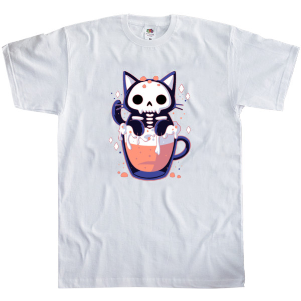 Men's T-Shirt Fruit of the loom - cat halloween drink - Mfest