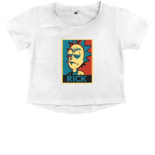 Kids' Premium Cropped T-Shirt - Rick and Morty Rick Obey - Mfest