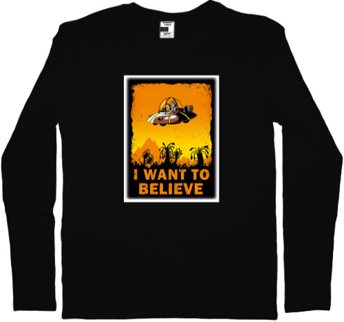 Men's Longsleeve Shirt - Rick and Morty I Want To Believe - Mfest