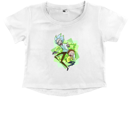 Kids' Premium Cropped T-Shirt - Rick and Morty art 15 - Mfest