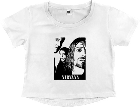 Women's Cropped Premium T-Shirt - Nirvana 9 - Mfest