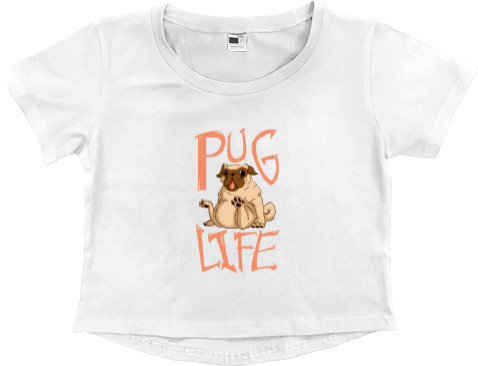 Women's Cropped Premium T-Shirt - Pug life - Mfest