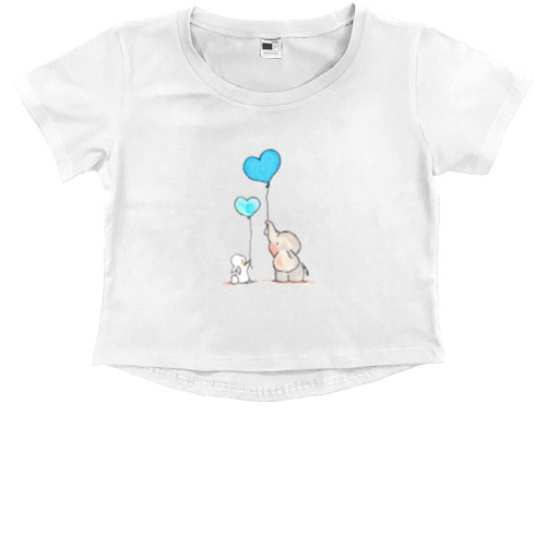 Kids' Premium Cropped T-Shirt - Love Art 2 - Mfest