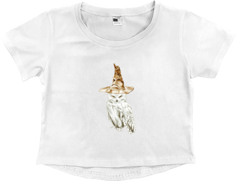 Women's Cropped Premium T-Shirt - Harry Potter Owl2 - Mfest