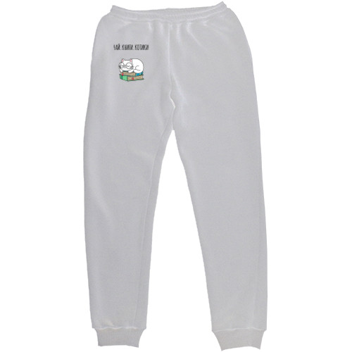 Women's Sweatpants - tea books cats - Mfest