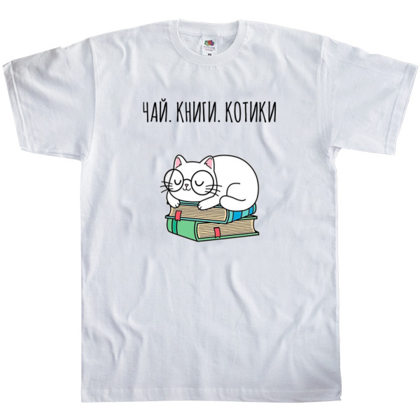 Kids' T-Shirt Fruit of the loom - tea books cats - Mfest