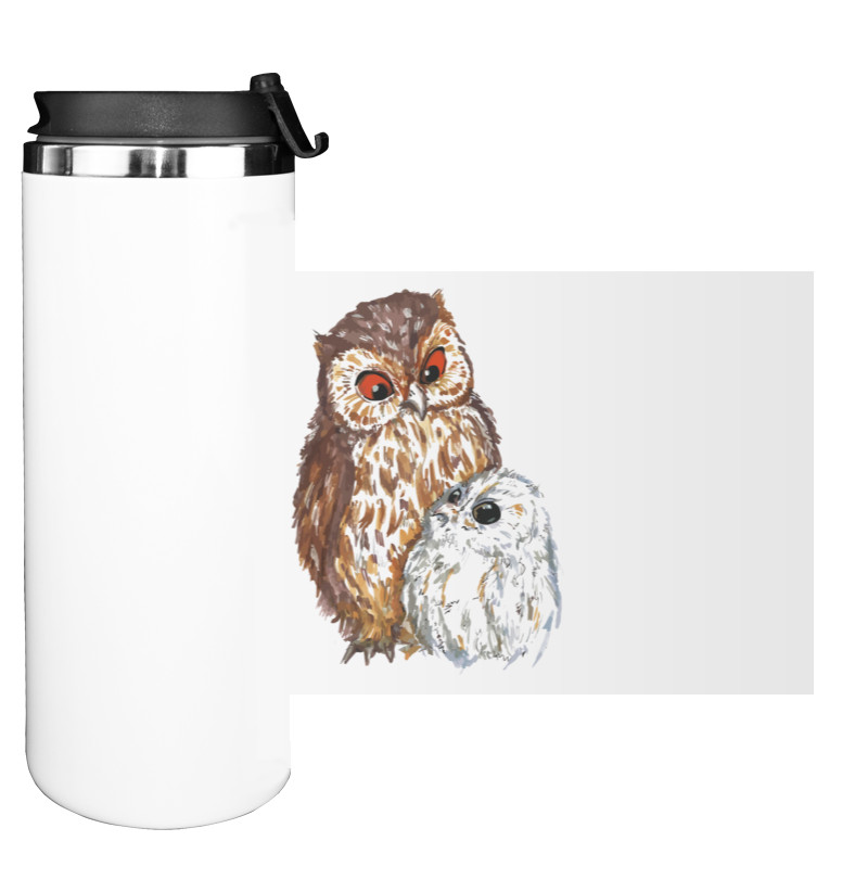 Water Bottle on Tumbler - Owls - Mfest