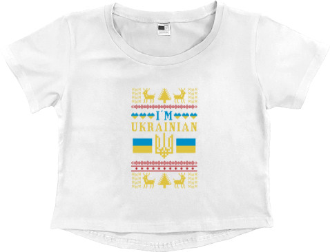 Women's Cropped Premium T-Shirt - I'Am Ukrainian - Mfest