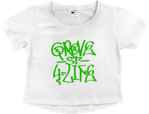 Women's Cropped Premium T-Shirt - GROVE STREET (1) - Mfest