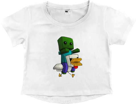 Women's Cropped Premium T-Shirt - MINECRAFT [1] - Mfest