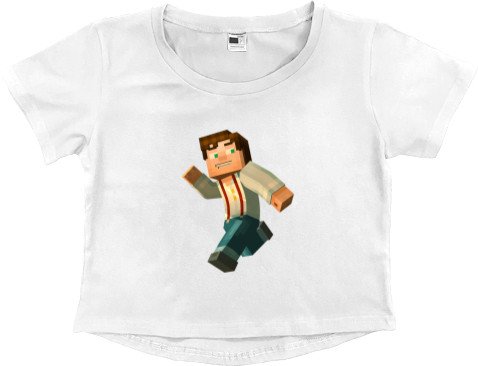 Women's Cropped Premium T-Shirt - MINECRAFT [11] - Mfest