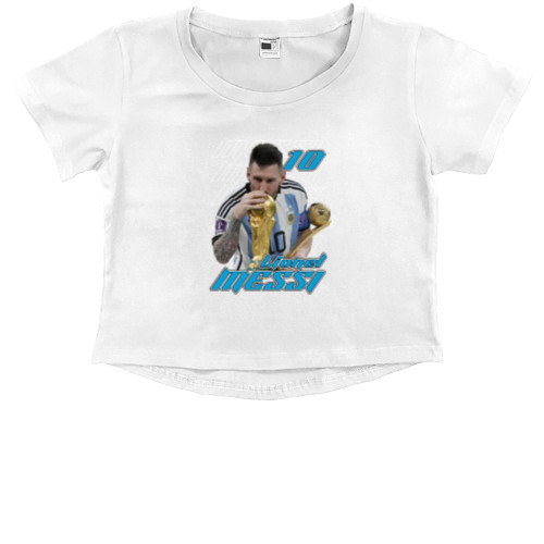 Kids' Premium Cropped T-Shirt - Lionel Messi 10 - Mfest