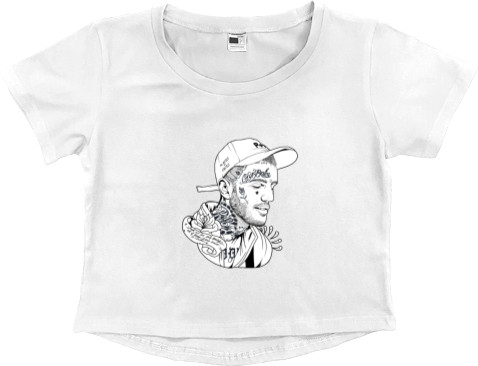 Women's Cropped Premium T-Shirt - Lil Peep (Black&White) - Mfest