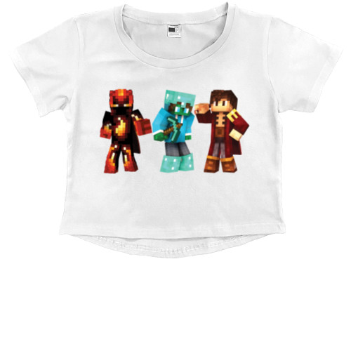 Kids' Premium Cropped T-Shirt - MINECRAFT [8] - Mfest