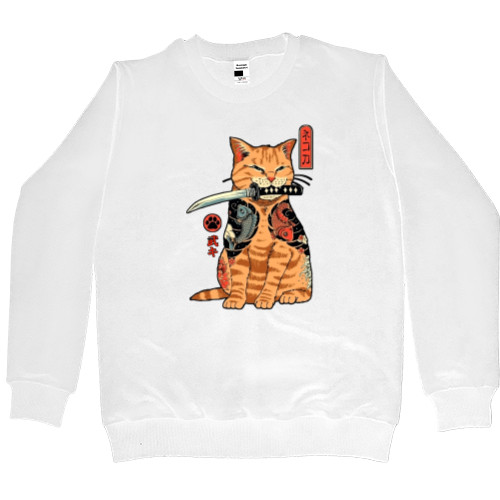 Men’s Premium Sweatshirt - samurai cat |samurai cat (2) - Mfest