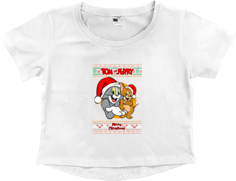 Women's Cropped Premium T-Shirt - Tom and Jerry - Mfest