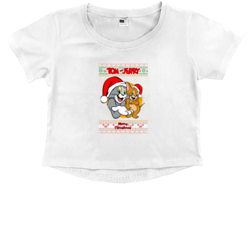 Kids' Premium Cropped T-Shirt - Tom and Jerry - Mfest