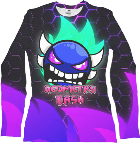 Women's Longsleeve Shirt 3D - Geometry Dash [7] - Mfest