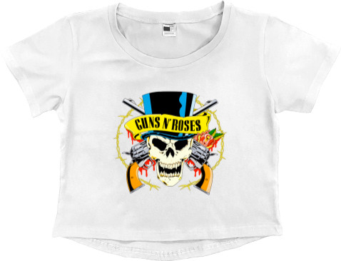 Women's Cropped Premium T-Shirt - Guns n roses logo - Mfest