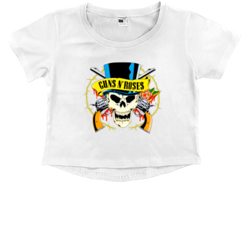 Kids' Premium Cropped T-Shirt - Guns n roses logo - Mfest