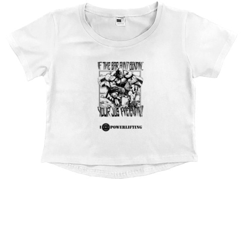 Kids' Premium Cropped T-Shirt - Powerlifting - Mfest