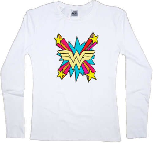 Women's Longsleeve Shirt - Wonder Woman лого 5 - Mfest