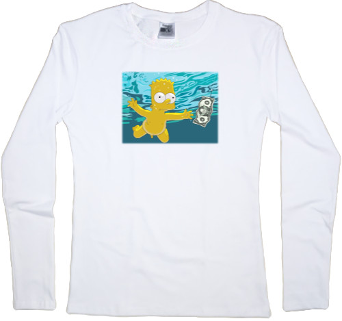 Women's Longsleeve Shirt - Nirvana Nevermind Bart - Mfest