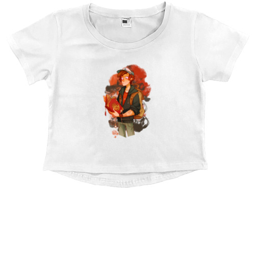 Kids' Premium Cropped T-Shirt - Gravity Falls Grownup Dipper - Mfest