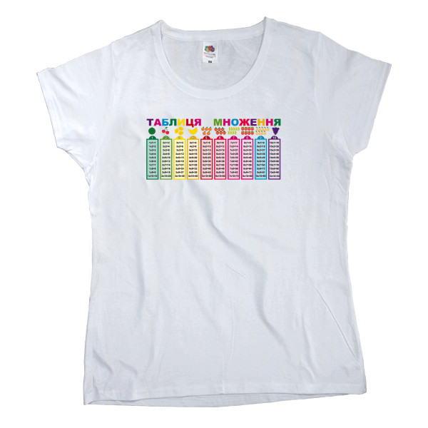 Women's T-shirt Fruit of the loom - Multiplication table - Mfest