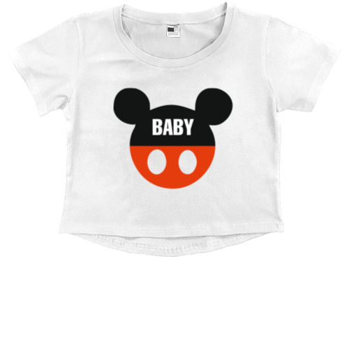 Kids' Premium Cropped T-Shirt - Family Mickey Baby - Mfest