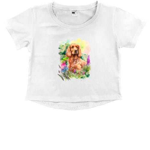 Kids' Premium Cropped T-Shirt - Cocker spaniel 3 - Mfest