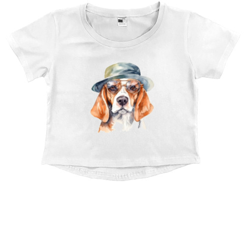 Kids' Premium Cropped T-Shirt - Beagle 4 - Mfest