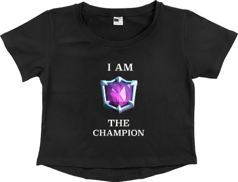 Women's Cropped Premium T-Shirt - I am the champion - Mfest