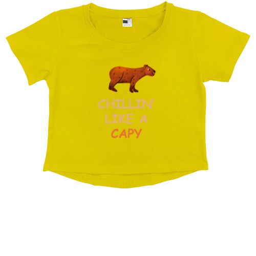 Kids' Premium Cropped T-Shirt - Chillin' Like a Capy - Mfest