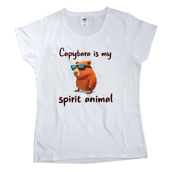 Футболка Класика Жіноча Fruit of the loom - Capybara is my spirit animal - Mfest