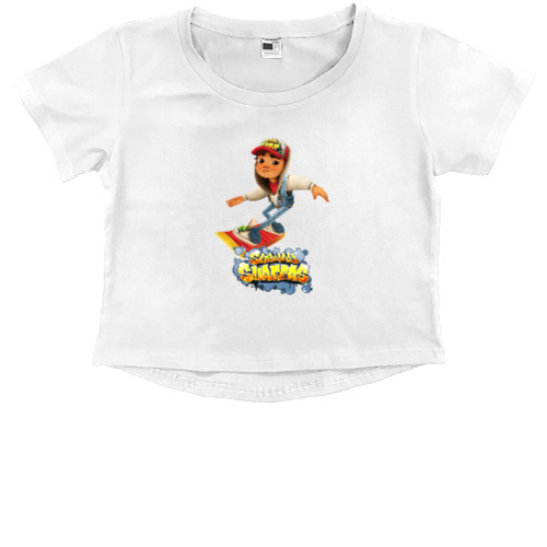 Kids' Premium Cropped T-Shirt - Subway Surfers - Mfest