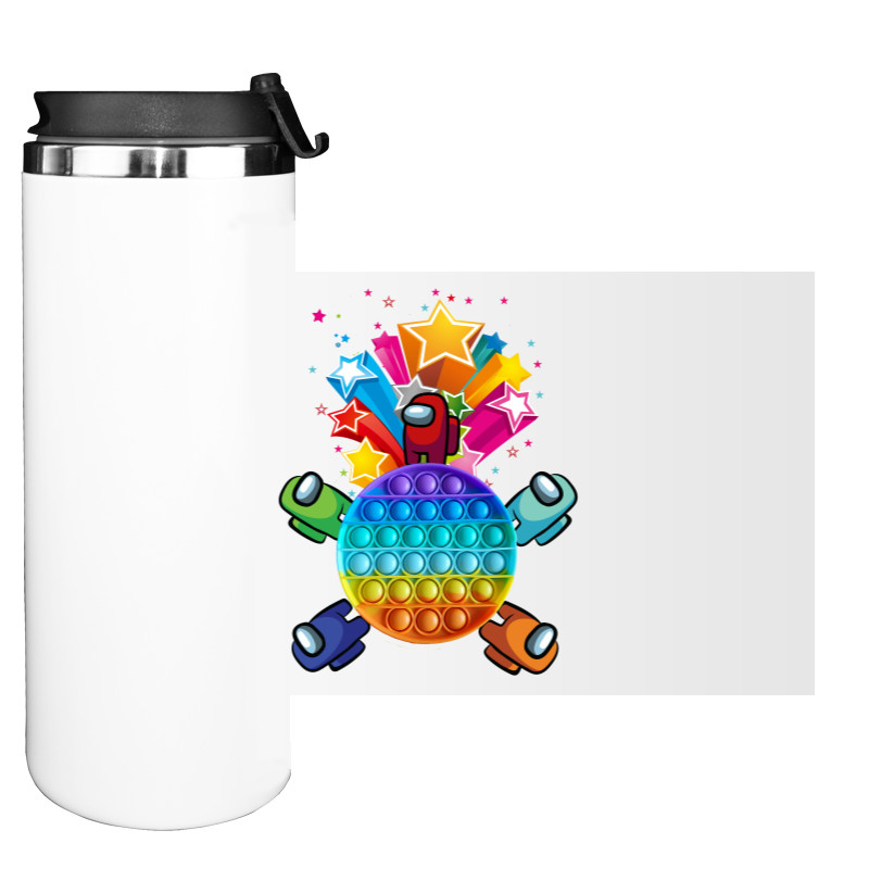 Water Bottle on Tumbler - Pop it and Among as - Mfest