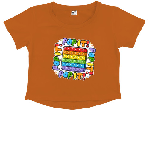 Kids' Premium Cropped T-Shirt - POP IT - Mfest