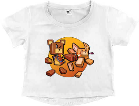 Women's Cropped Premium T-Shirt - Super bear adventure 3 - Mfest