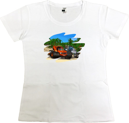 Women's Premium T-Shirt - FLASH AND WONDER CARS 4 - Mfest