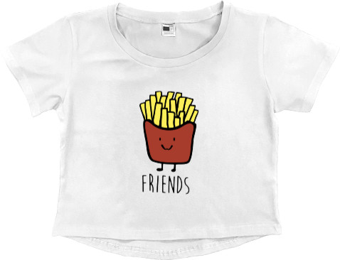 Women's Cropped Premium T-Shirt - Burger - Potato 2 - Mfest