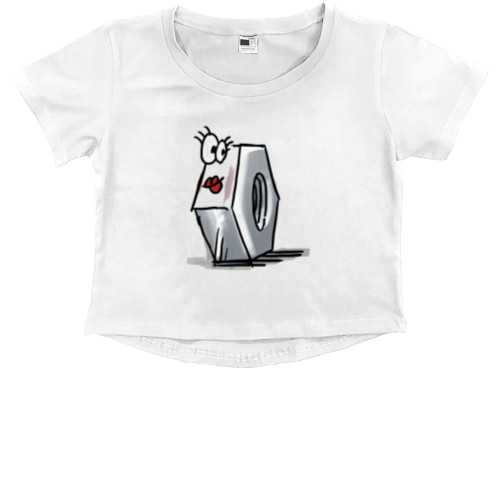 Kids' Premium Cropped T-Shirt - Bolt - Nut 2 - Mfest