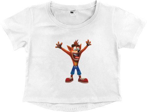 Women's Cropped Premium T-Shirt - Crash Bandicoot - Mfest