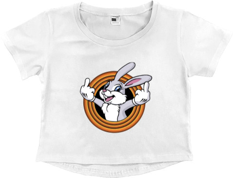 Women's Cropped Premium T-Shirt - cartoon rabbit - Mfest