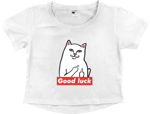 Women's Cropped Premium T-Shirt - good luck - Mfest