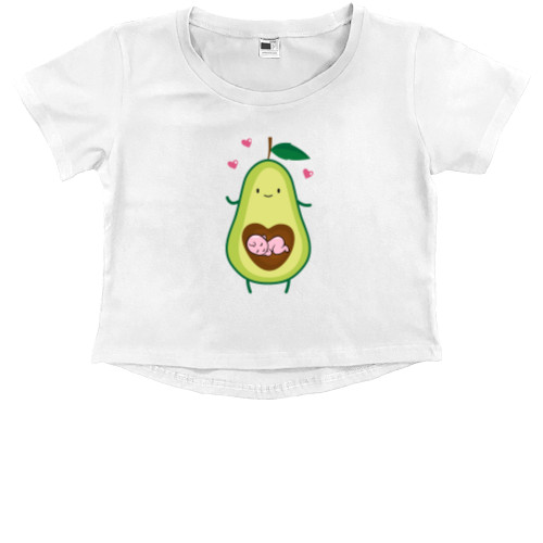 Kids' Premium Cropped T-Shirt - avocado pregnant - Mfest